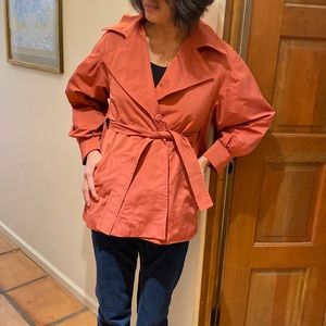 Rose Mauve Pink Max & Co. puffed sleeve belted jacket size 6